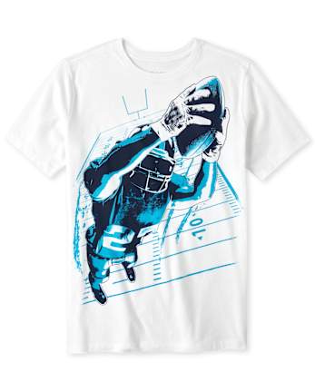 Boys Football Graphic Tee - WHITE