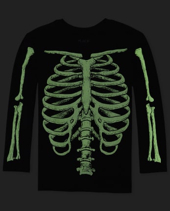 Boys Halloween Glow Skeleton Graphic Tee
