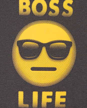 Boys Boss Emoji Graphic Tee