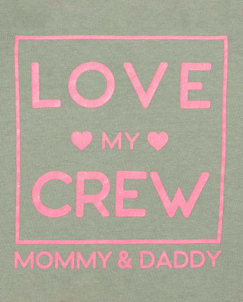 Baby And Toddler Girls Glitter Love My Crew Graphic Tee