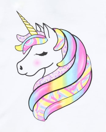 Baby And Toddler Girls Glitter Unicorn Graphic Tee