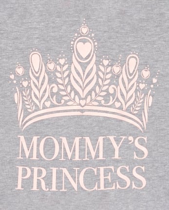 Baby And Toddler Girls Glitter Mommy's Princess Graphic Tee