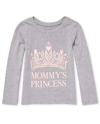 Baby And Toddler Girls Glitter Mommy's Princess Graphic Tee