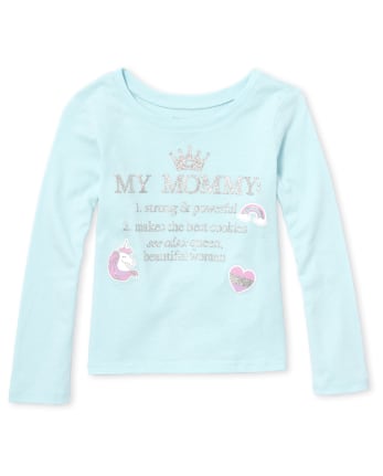 Baby And Toddler Girls Glitter Mommy Graphic Tee