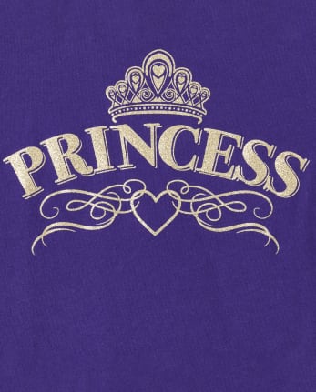 Baby And Toddler Girls Glitter Princess Graphic Tee