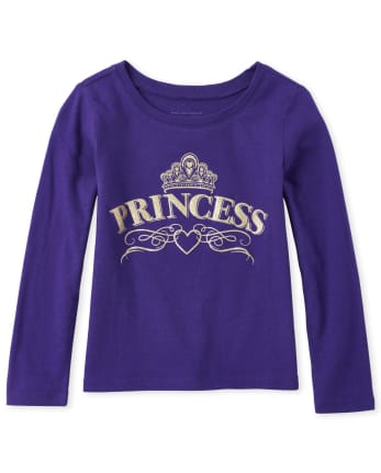 Baby And Toddler Girls Glitter Princess Graphic Tee