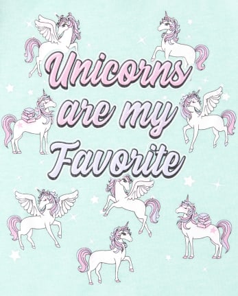 Baby And Toddler Girls Glitter Unicorns Graphic Tee