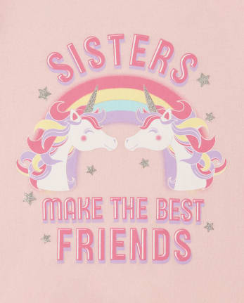 Camiseta con estampado de unicornio y purpurina para bebés y niñas pequeñas