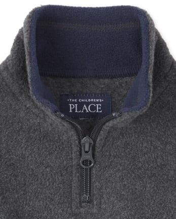The Childrens Place Boys French Terry Half Zip Mock Neck Pullover