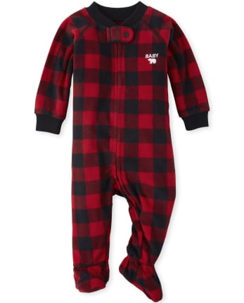 buffalo check one piece pajamas