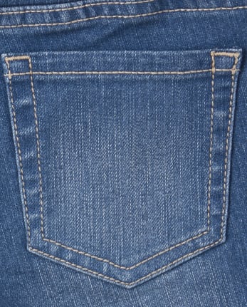 Shorts de mezclilla con puños enrollados para niñas