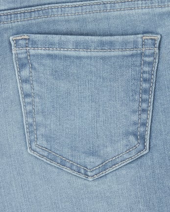 Shorts de mezclilla con puños enrollados para niñas