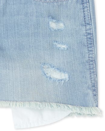 Shorts cortos de mezclilla con botones para niñas