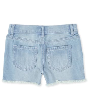 Shorts cortos de mezclilla con botones para niñas