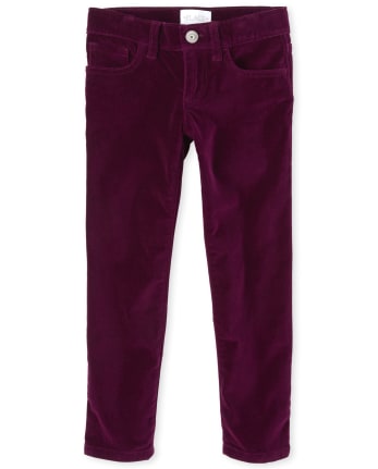 Girls Velvet Pants The Children s Place TART RAISIN