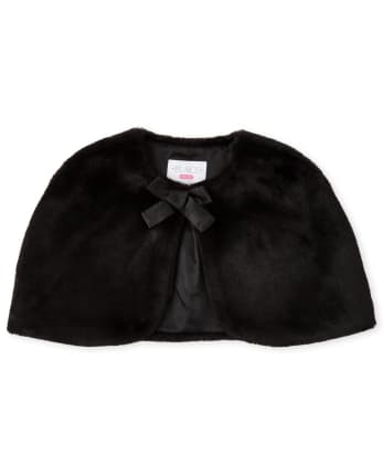 faux fur black cape