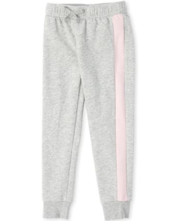 Girls Active Side Stripe French Terry Jogger Pants