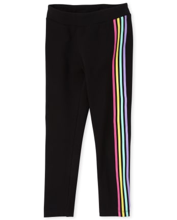 Black Rainbow Stripe Leggings