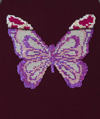 Girls Flip Sequin Butterfly Sweater Dress