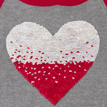 Girls Flip Sequin Heart Sweater Dress
