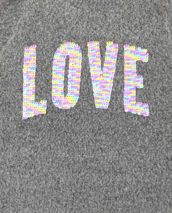 Girls Flip Sequin Love Sweater Dress