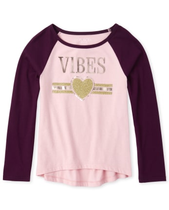 Girls Embellished Raglan Top