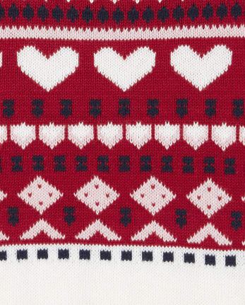 fair isle heart sweater