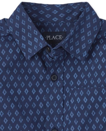 Camisa con botones a juego de popelina Diamond para niños