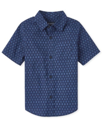 Camisa con botones a juego de popelina Diamond para niños
