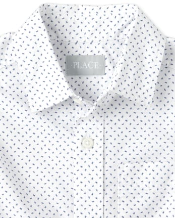 Chemise boutonnée en popeline imprimée pour garçon