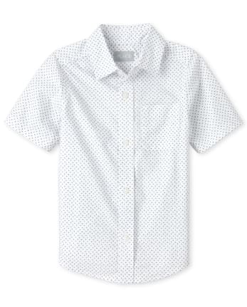 Chemise boutonnée en popeline imprimée pour garçon