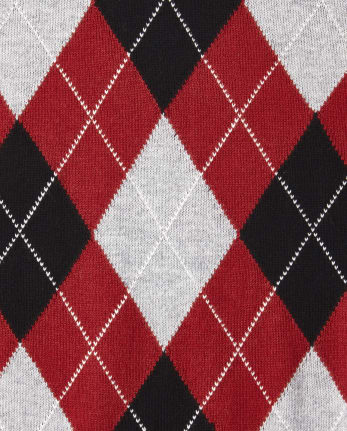 Boys Argyle Matching V-Neck Sweater