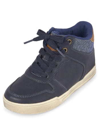 Boys Lace Up Chambray Sneakers NAVY The Children s Place
