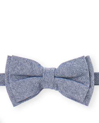 Ensemble noeud papillon et bretelles assortis en chambray pour garçon