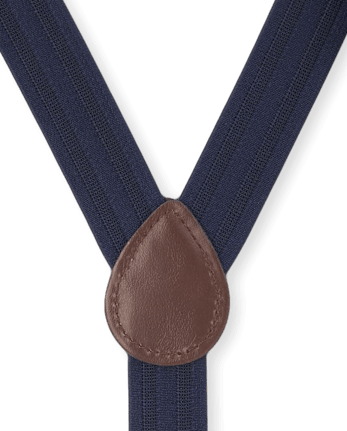 Toddler Boys Chambray Matching Bow Tie And Suspenders Set