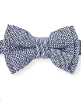 Toddler Boys Chambray Matching Bow Tie And Suspenders Set
