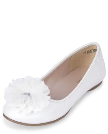 Girls Iridescent Flower Ballet Flats