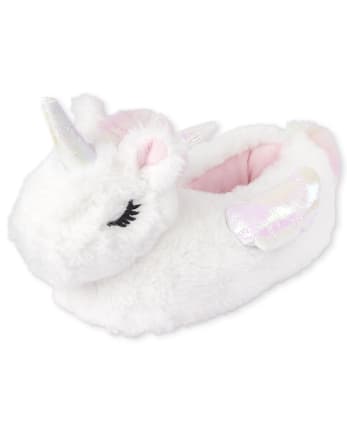 Toddler Girls Iridescent Faux Fur Unicorn Slippers | The Children's Place