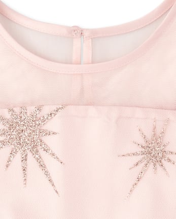 Girls Glitter Star Matching Dress