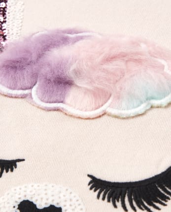 Sweat-shirt Active en tissu éponge avec fausse fourrure pour fille