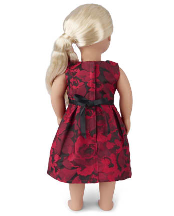 Doll Mommy And Me Floral Jacquard Matching Pleated Dress