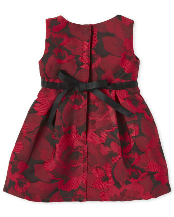 Doll Mommy And Me Floral Jacquard Matching Pleated Dress