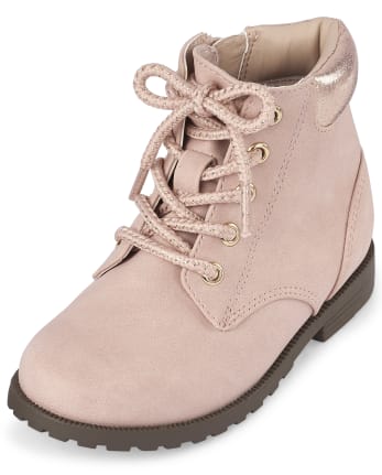 Toddler Girls Faux Leather Lace Up Boots | The Children's Place