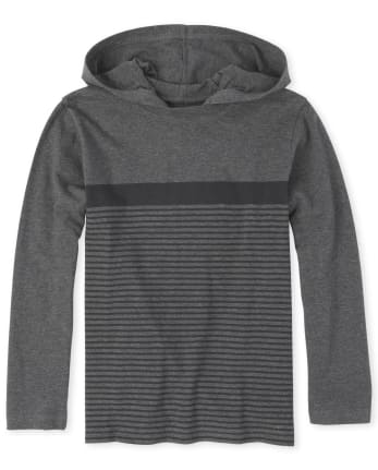 Boys Striped Hooded Top