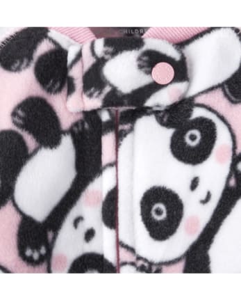 Baby And Toddler Girls Pandacorn Matching Fleece One Piece Pajamas