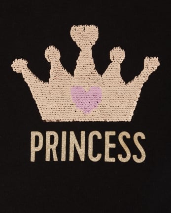 Top con corona de princesa y lentejuelas para niñas