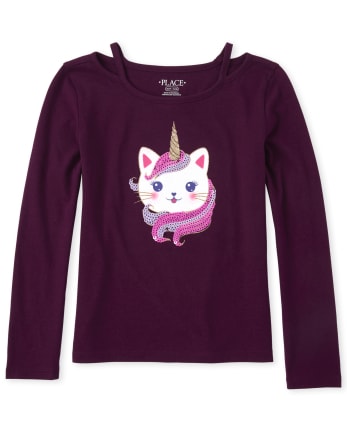 Top con abertura de lentejuelas para niñas