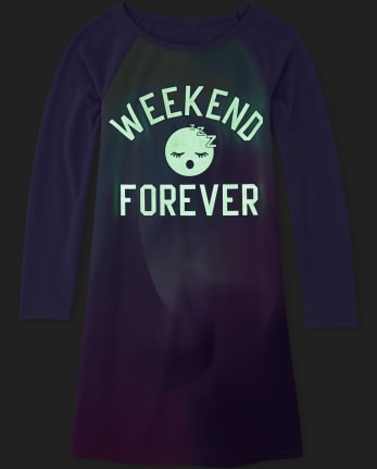 Girls Glow Weekend Emoji Nightgown