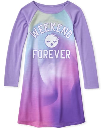Girls Glow Weekend Emoji Nightgown