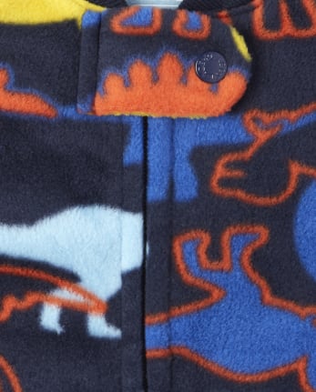 Pijamas de una pieza de forro polar Dino para bebés y niños pequeños